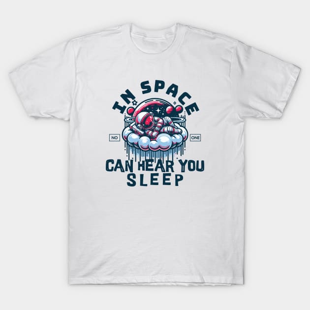 Cosmic Slumber Astronaut's Tranquility T-Shirt by Contentarama